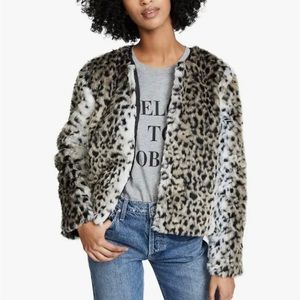 BB Dakota Women’s Wild Thing Leopard Print Faux Fur Bomber Jacket